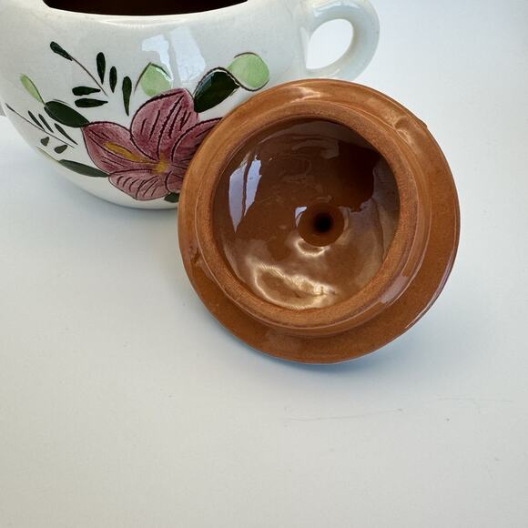 Stangl Pottery Sugar Bowl with lid Country Garden Pattern 4" tall Vintage - Picture 6 of 7